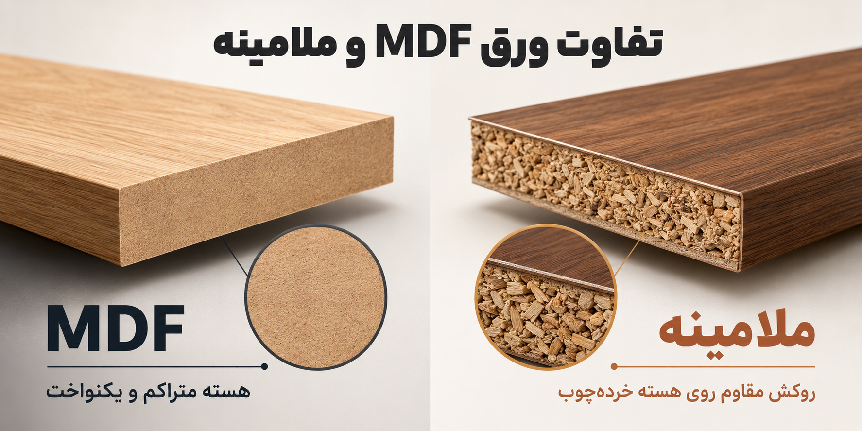 تفاوت mdf و ملامینه