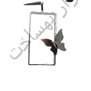 فریم استیل رزین مستطیل گردنبند طرح دار