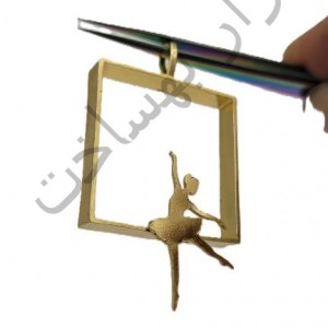 فریم استیل رزین مربع گردنبند طرح دار
