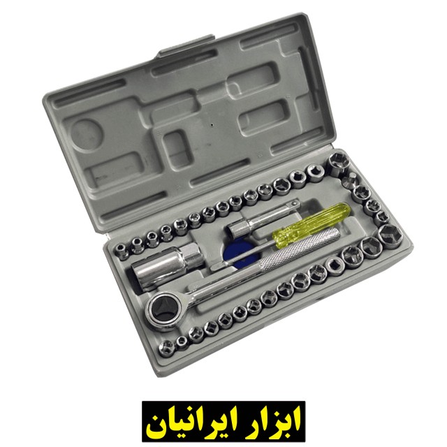 مجموعه 40 عددی آچار بکس و دسته آچار باس