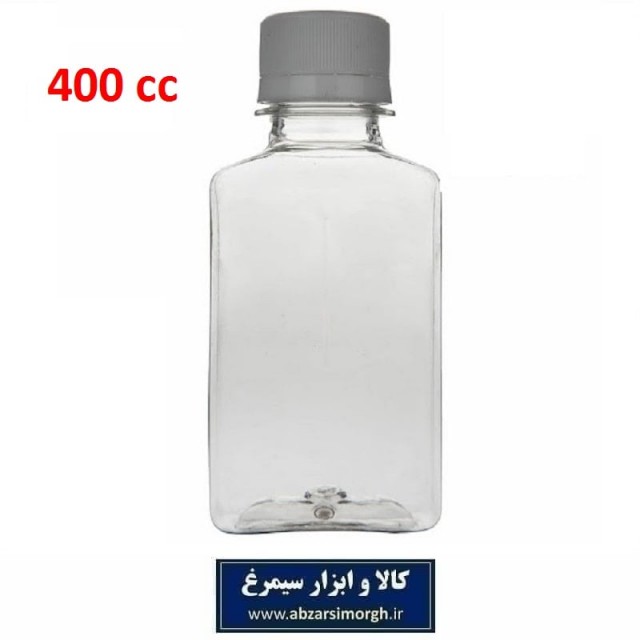 بطری پت کتابی یکبار مصرف شفاف با درب پلمپ 400 میلی لیتر HZY-068
