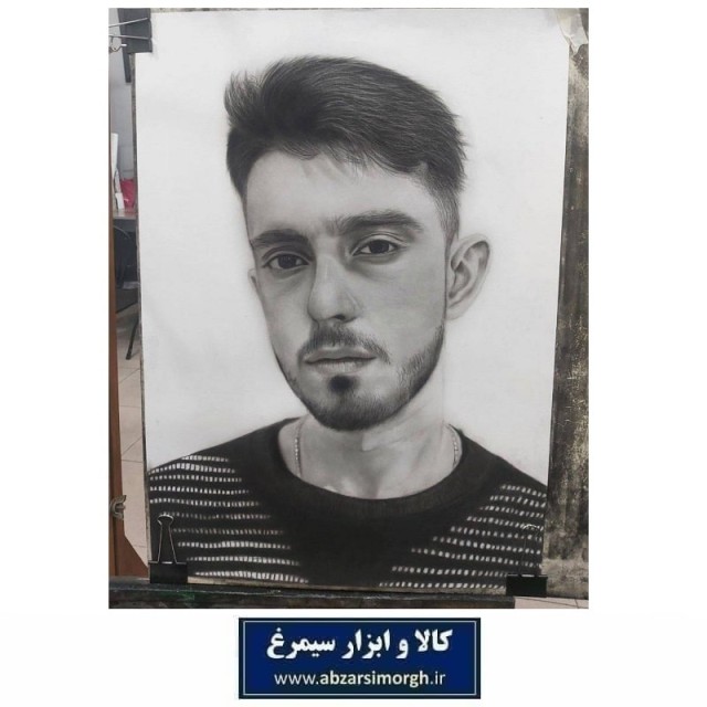 تابلو نقاشی سیاه قلم چهره