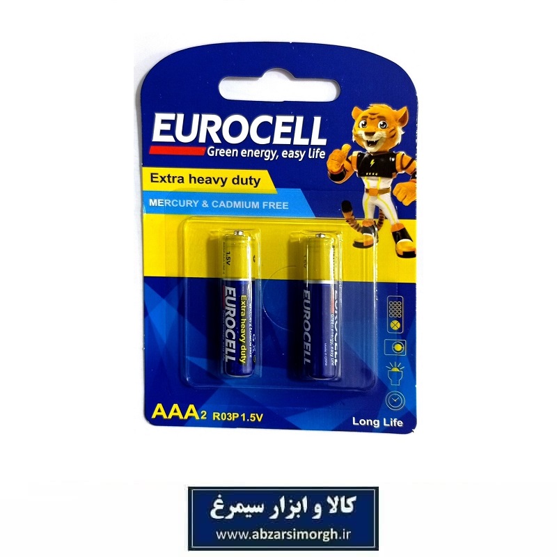 باتری نیم قلمی یوروسل Eurocell کارت 2 عددی تاریخ مصرف 2029 میلادی EBT-015