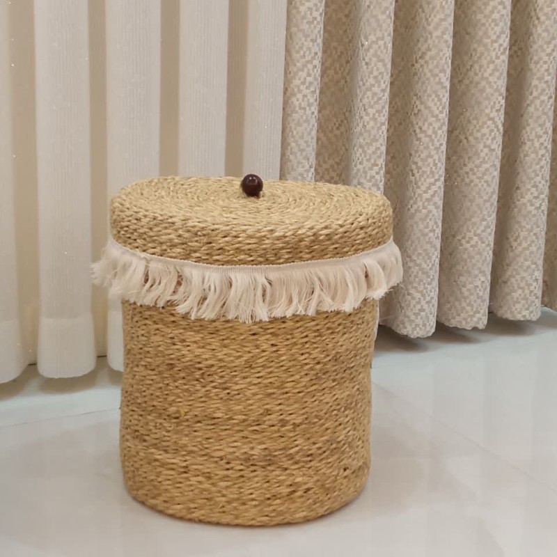 لاندری باکس حصیری سنتی درب دار صنایع دستی شمال HWK-040