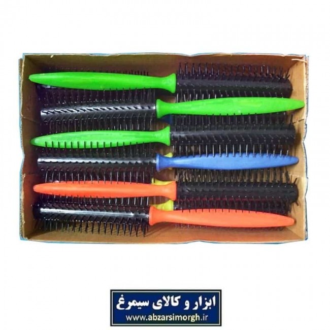 برس پیچ مو گرد با دسته رنگی و سوزن پلاستیکی ZBS-007
