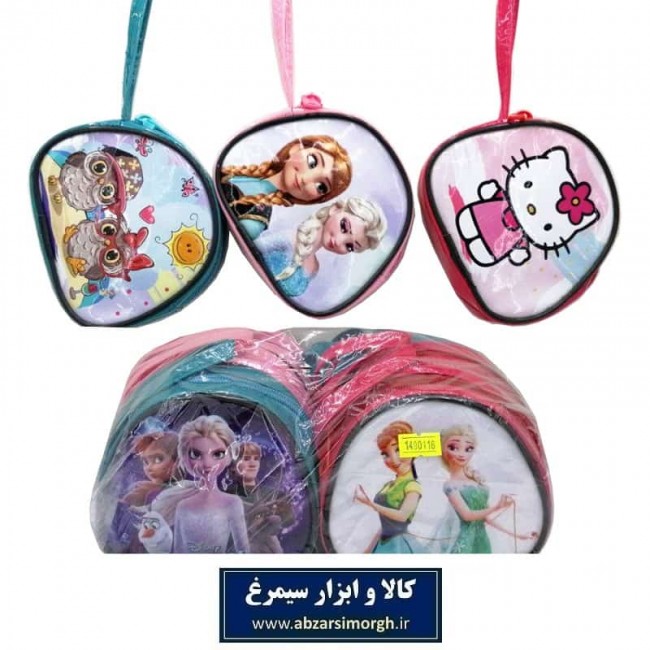 کیف دخترانه ورنی صندوقی کارتونی دسته دار ۱۱ سانت HKF-028