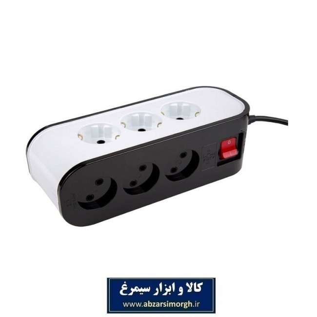 چند راهی و پریز ۹ خانه برق پارت الکتریک مدل شهاب PE5142 با کابل ۱.۸ متری ESS-008