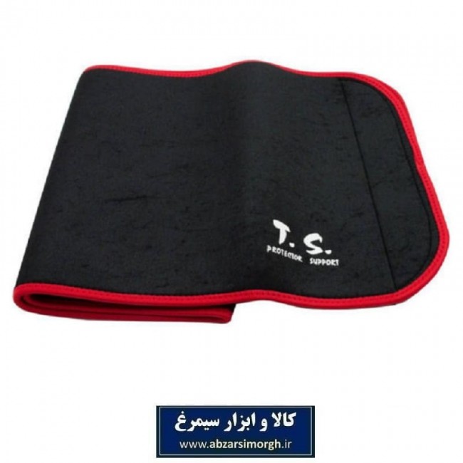 شکم بند ورزشی و لاغری TS تی اس مشکی و نوار دور دوزی رنگی VST-006