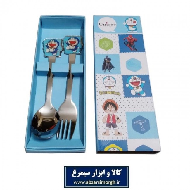 قاشق و چنگال کودک یونیک Unique شخصیت Doraemon دورامون HGS-005