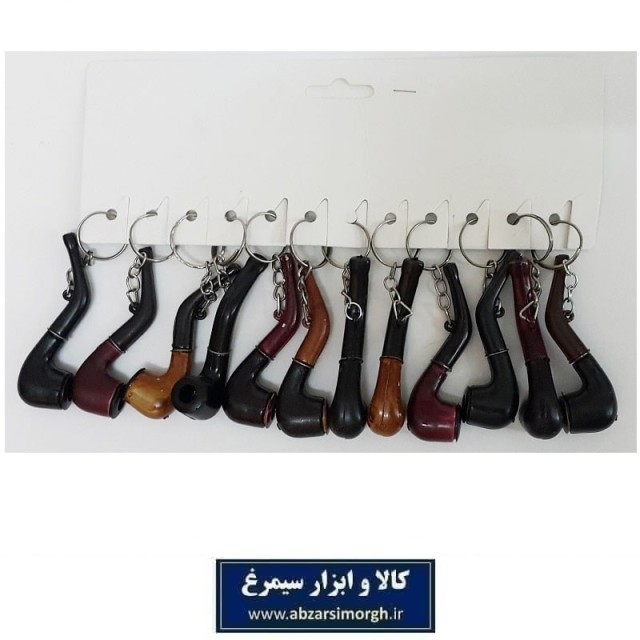 جاکلیدی و آویز پیپ 7 سانت طرح چوب HSK-096