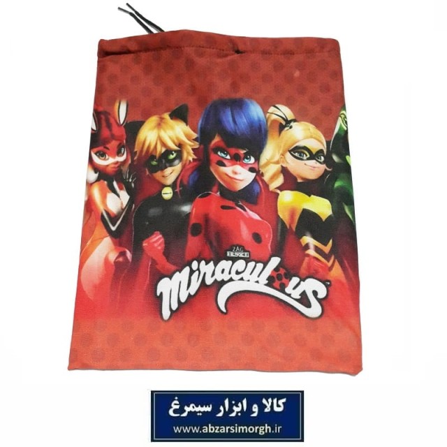 کلاه اسکارف بچه گانه و دخترانه کارتونی دختر کفشدوزکی و گربه سیاه CKL-017
