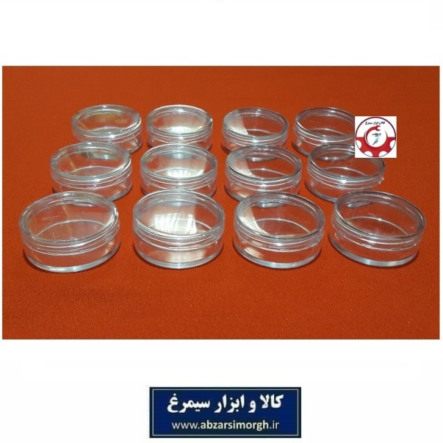 ظرف و قوطی کریستال کرم و ژل گرد 20 گرم درب شفاف فروش تک و تعداد HZY-034