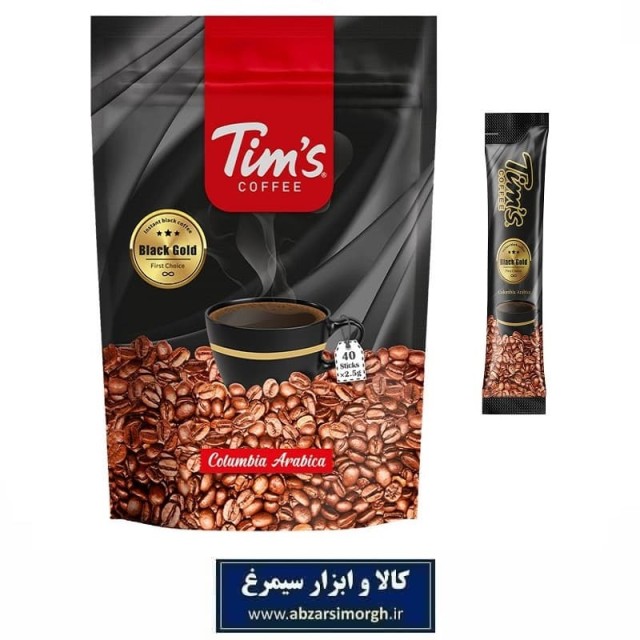 قهوه فوری Tims Black Gold Coffee تیمز بلک گلد فروش ساشه ای و 40 عددی FCO-001