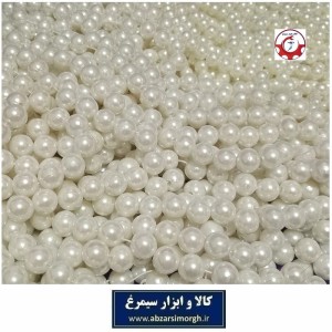 مروارید پلاستیکی نخ دار ریسه ای سایز 6 رنگ شیری فروش بندی، وزنی و کیلویی HPL-MKT6