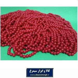 مروارید پلاستیکی نخ دار ریسه ای سایز 6 رنگ قرمز فروش بندی، وزنی و کیلویی HPL-RDT6