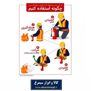 برچسب ایمنی کپسول آتش نشانی مدل C جنس PVC کالاسی KSS-025