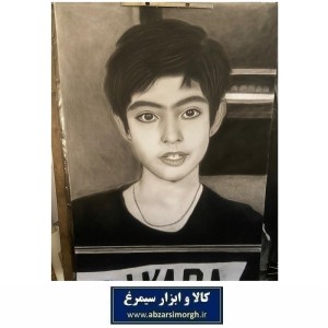 تابلو نقاشی سیاه قلم چهره کودک سفارش مشتری