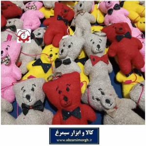 عروسک و آویز خرس رنگی پاپیون دار جوایز مدرسه و هدیه دانش آموزی ارزان و عمده HSK-202