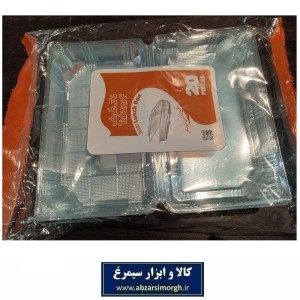 ظرف یکبار مصرف لانچ باکس کوتاه درب دار طلقی شفاف Tak Zarf تکظرف 20 عددی HZY-083