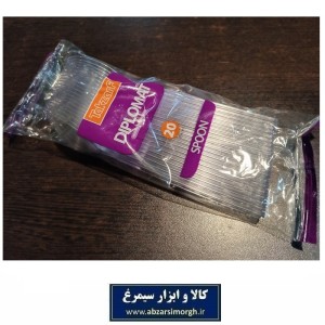 قاشق یکبار مصرف کریستال غذا خوری Tak Zarf تک ظرف دیپلمات Diplomat شفاف 20 عددی HZY-080