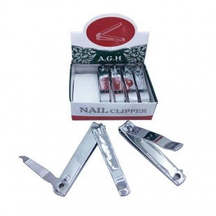 ناخن گیر استیل سوهان دار بزرگ AGH ای جی اچ بسته ۱۲ عددی OHNG-003