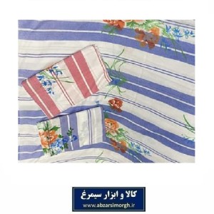 ملحفه ۳۳۳ طرح کویتی دور دوخت آماده 2 نفره با گل زیبا فروش تک و جین 12 عددی HKK-023