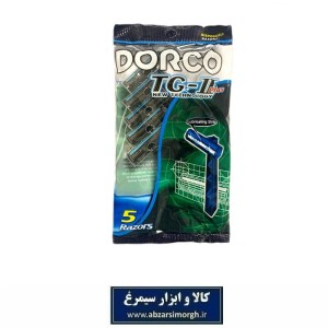 خود تراش Dorco دورکو مدل  TG-II Plus 708NV با 2 لبه و پک 5 عددی صابون دار HKT-010