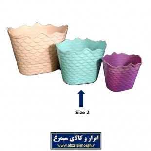 گلدان پلاستیکی سایز ۲ پولکی