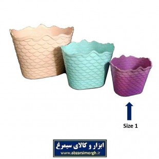 گلدان پلاستیکی سایز ۱ پولکی