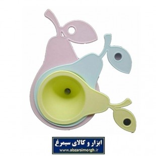 قیف ۳ عددی پلاستیکی طرح میوه گلابی مناسب مایعات و آشپزخانه PGF-002