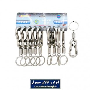 سرکلیدی فنری تک حلقه Tai Ke فلزی استیل سایز متوسط HSK-032