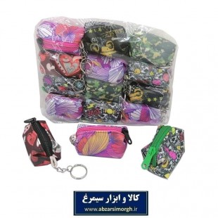 کیف هندزفری پارچه برزنتی طرح دار با حلقه HKF-035