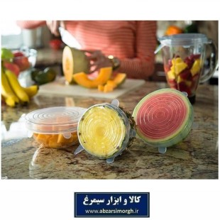 درپوش و روکش سیلیکونی ظروف و مواد غذایی 6 عددی خارجی جعبه دار