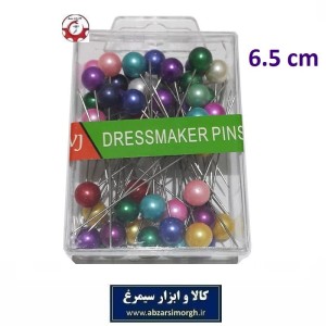 سوزن خیاطی ته مروارید رنگی تولید چین بزرگ 50 عددی HKH-044