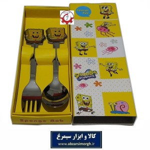 ست قاشق و چنگال کودک طرح یونیک کارتونی Sponge Bob باب اسفنجی HGS-016