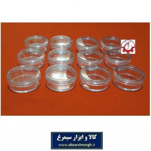 ظرف و قوطی کریستال کرم و ژل گرد 20 گرم درب شفاف فروش تک و تعداد HZY-034