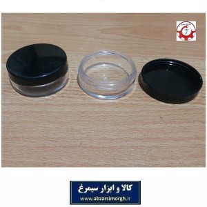 ظرف و قوطی کریستال کرم و ژل گرد 20 گرم درب مشکی