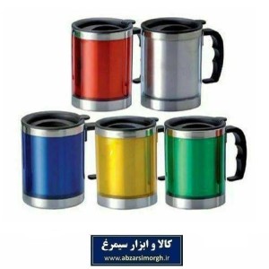 تراول ماگ یا لیوان مسافرتی داخل استیل رنگی 380ml درب دار با جعبه
