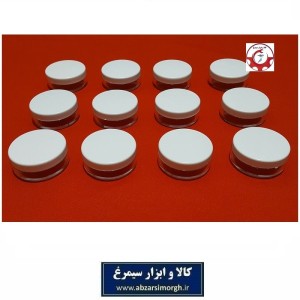 ظرف و قوطی کریستال کرم و ژل گرد 20 گرم درب سفید فروش تک و تعداد HZY-042