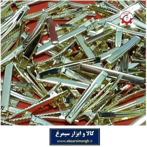 گیره مو یا گیر سر انبری فلزی خام طلایی 6.5 سانت فروش تک و بسته 100 عددی ZGS-010