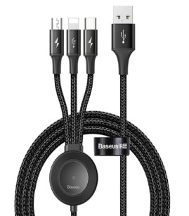 کابل شارژ 4 در 1 Lightning/USB-C/Micro/iWatch باسئوس مدل CA1T4-I0G