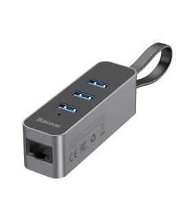 هاب 3 پورت USB3.0 با LAN بیسوس مدل CAHUB-AH0G