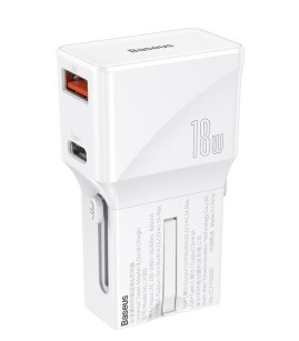 شارژ دیواری دو پورت 18 وات بیسوس CCTY-02