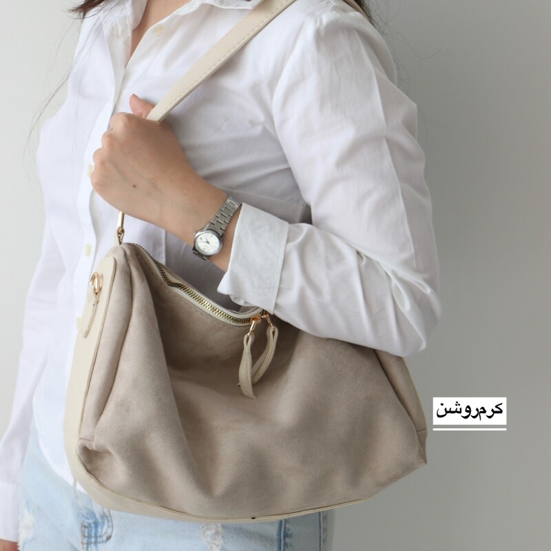کیف چرم و جیر دوشی زنانه شیرین