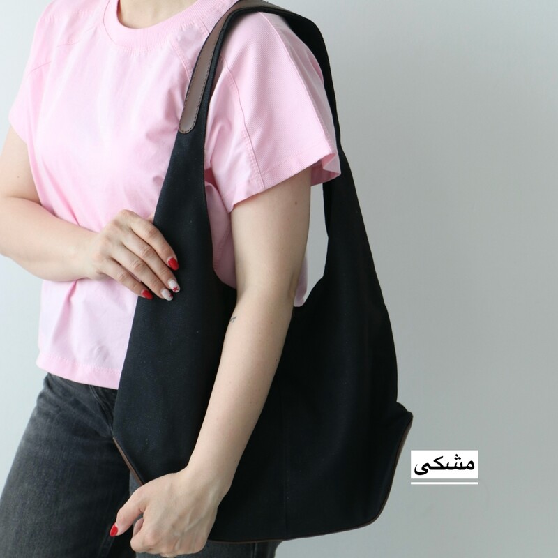 کیف کتان زنانه آندره آ+کیف آرایشی مجزا