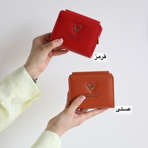 کیف پول و جاکارتی زنانه تاشو دکمه‌دار کاربردی