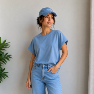 تیشرت نخی لانگ زنانه آزاده