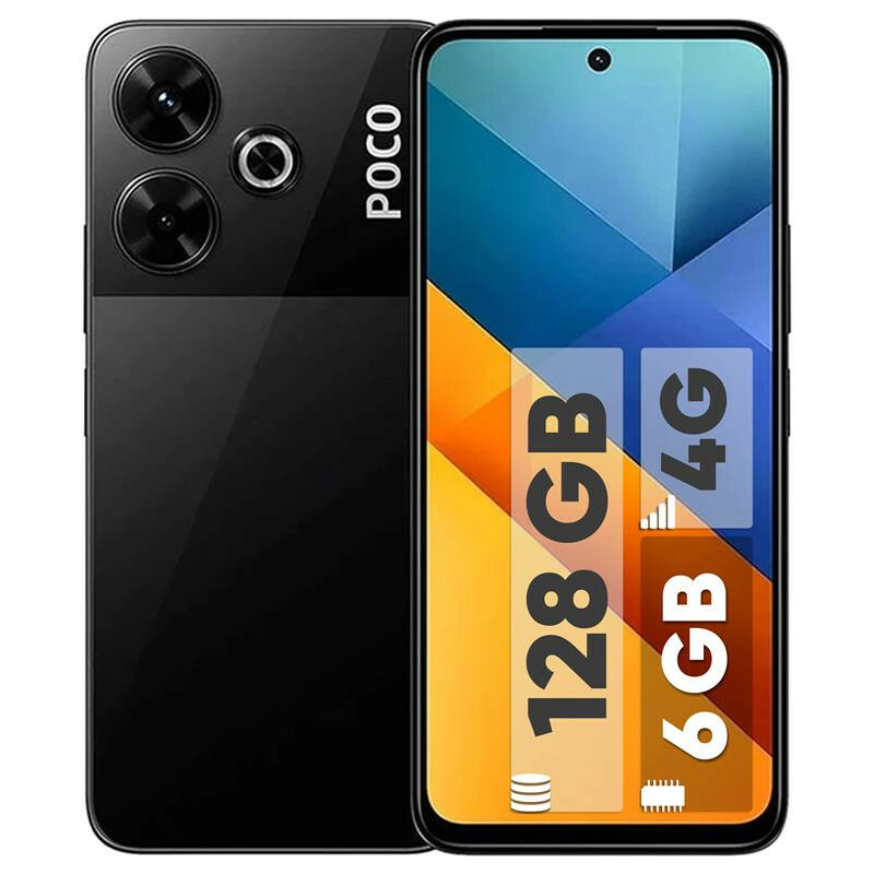 گوشی موبایل شیائومی مدل Poco M6 4G دو سیم کارت ظرفیت 128 گیگابایت و رم 6 گیگابایت