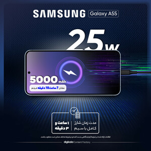 گوشی موبایل سامسونگ مدل Galaxy A55 دو سیم کارت ظرفیت 128 گیگابایت و رم 8 گیگابایت/پلمپ و آکبند