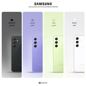 گوشی موبایل سامسونگ مدل Galaxy A54 5G دو سیم کارت ظرفیت 128 گیگابایت و رم 8 گیگابایت/پلمپ و آکبند//به همراه شارژر هدیه
